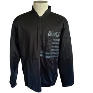 Army Performance USA Black 1/2 Zip Pullover Jacket SIze XL